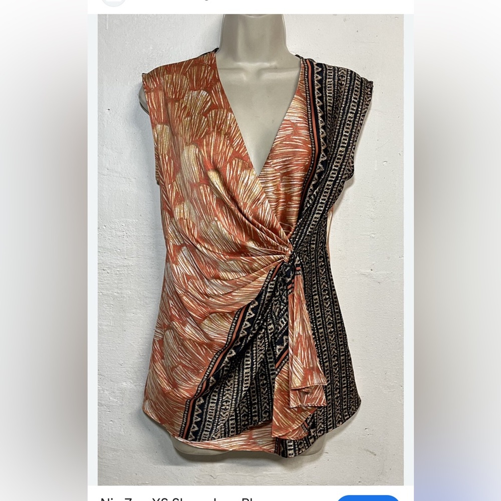 Nic+Zoe Sleeveless Faux Wrap Front w/V neck
